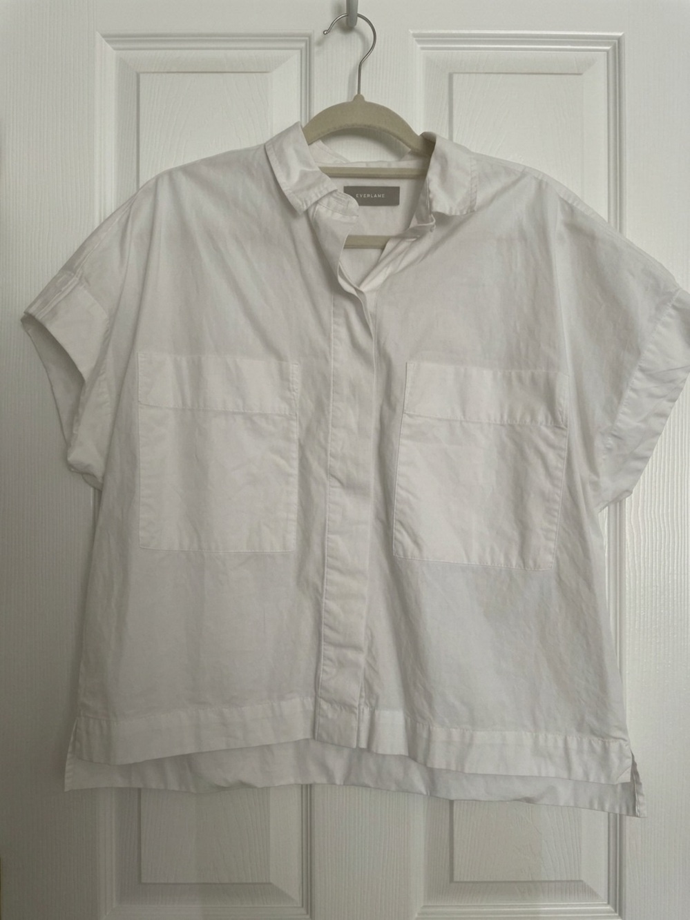 Everlane White Relaxed Short-Sleeve Button-Down Shirt